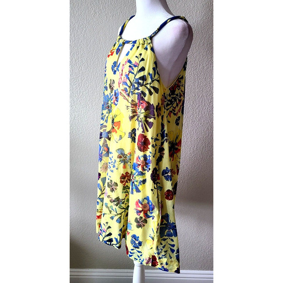 Anthropologie x Vanessa Virginia Halter Dress Sz 2 Floral Sundress‎ Yellow Strap - Picture 8 of 11